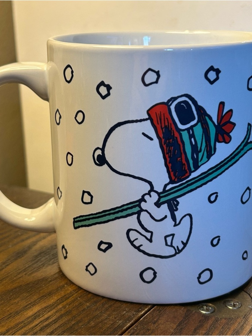 Peanuts Snoopy White Ceramic Mug Base with Official Logo Large 20 ounce